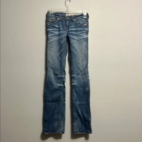 Big Star Liv bootcut distressed denim jeans low rise 27XXL extra long - Picture 1 of 8